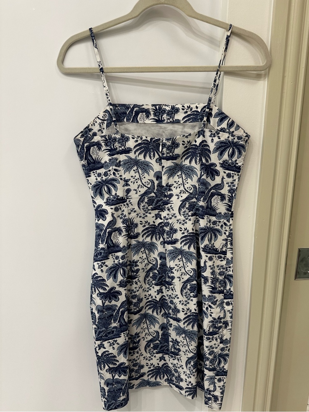 STAUD Basset Blue & White Toile Mini Dress, Size 6 - Picture 6 of 7